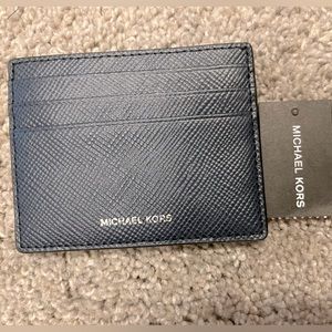 Navy blue michael kors card wallet